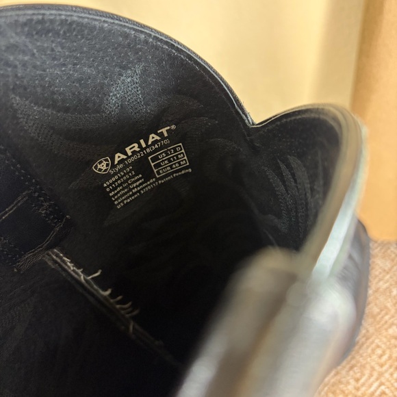 Ariat Heritage R Toe Western Cowboy Boots Black Deer Tanned Leather Men's US 12D - Picture 9 of 11